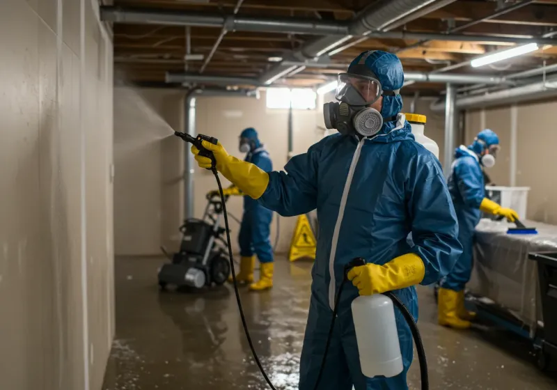 Basement Sanitization and Antimicrobial Treatment process in Mineral Springs, NC