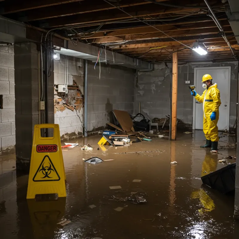 Flooded Basement Electrical Hazard in Mineral Springs, NC Property