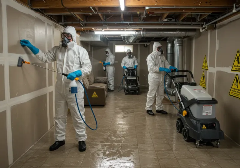 Basement Moisture Removal and Structural Drying process in Mineral Springs, NC